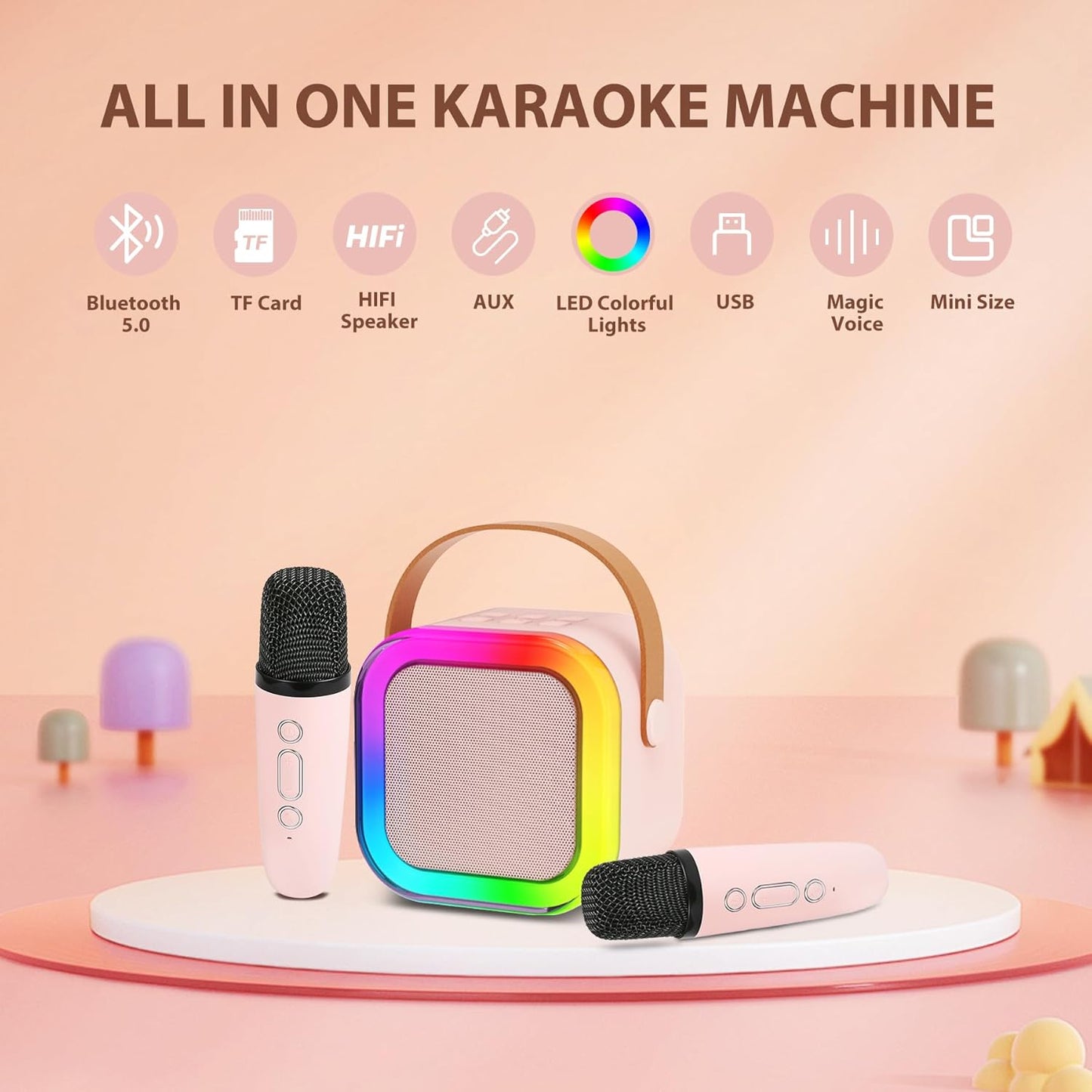 Maybloom RGB Kids Karaoke Machine
