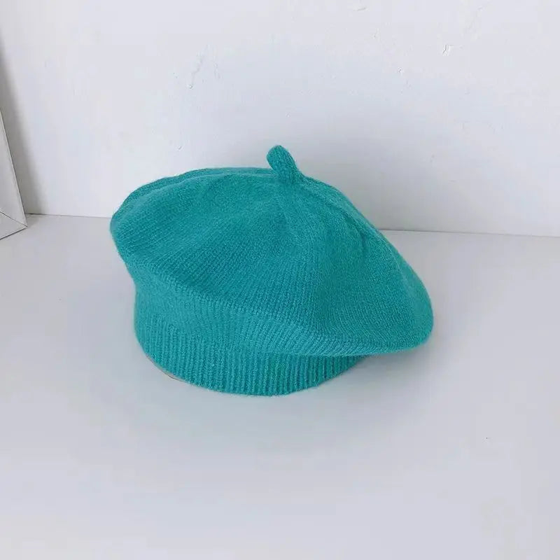Winter Warm Flower Baby Beret Knitted Beanie Hat