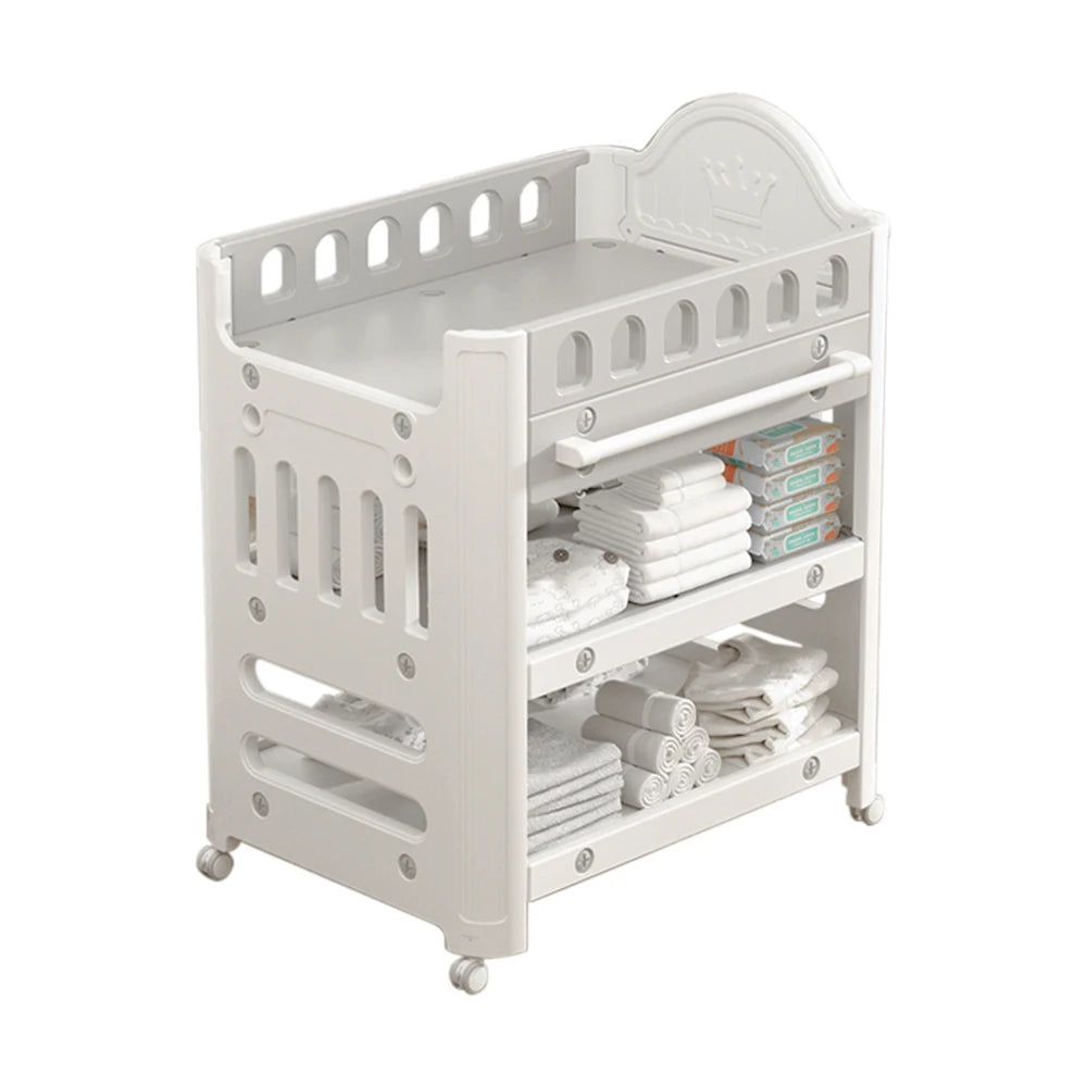 Maybloom Baby Diaper Changing Table with 4 Drawers and Storage Shelf