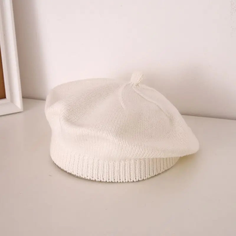 Winter Warm Flower Baby Beret Knitted Beanie Hat
