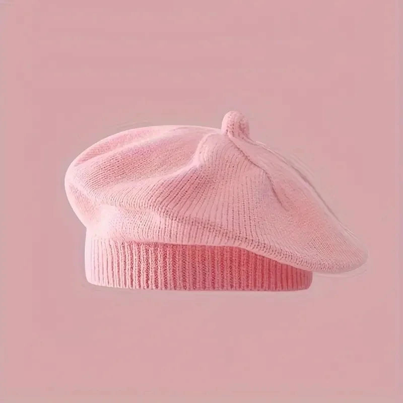 Winter Warm Flower Baby Beret Knitted Beanie Hat