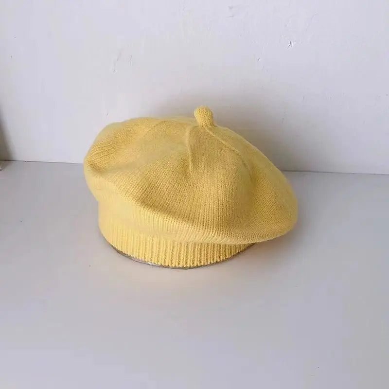 Winter Warm Flower Baby Beret Knitted Beanie Hat