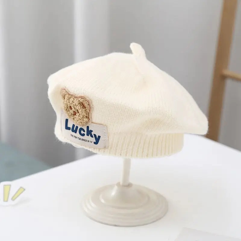 Winter Warm Flower Baby Beret Knitted Beanie Hat