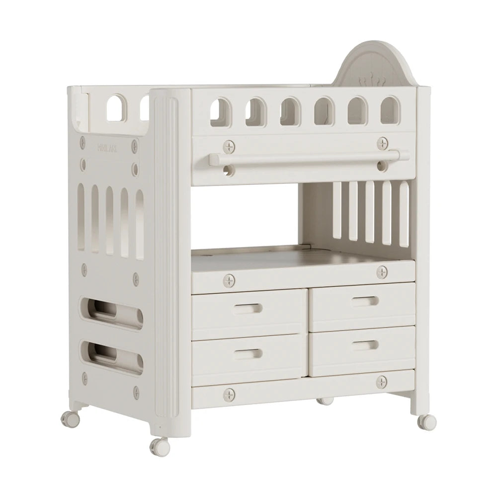 Maybloom Baby Diaper Changing Table with 4 Drawers and Storage Shelf