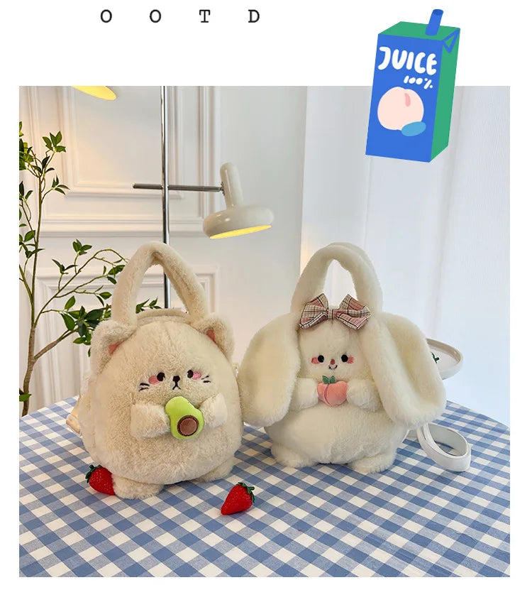 Rabbit Kitten Plush Backpack For Kids