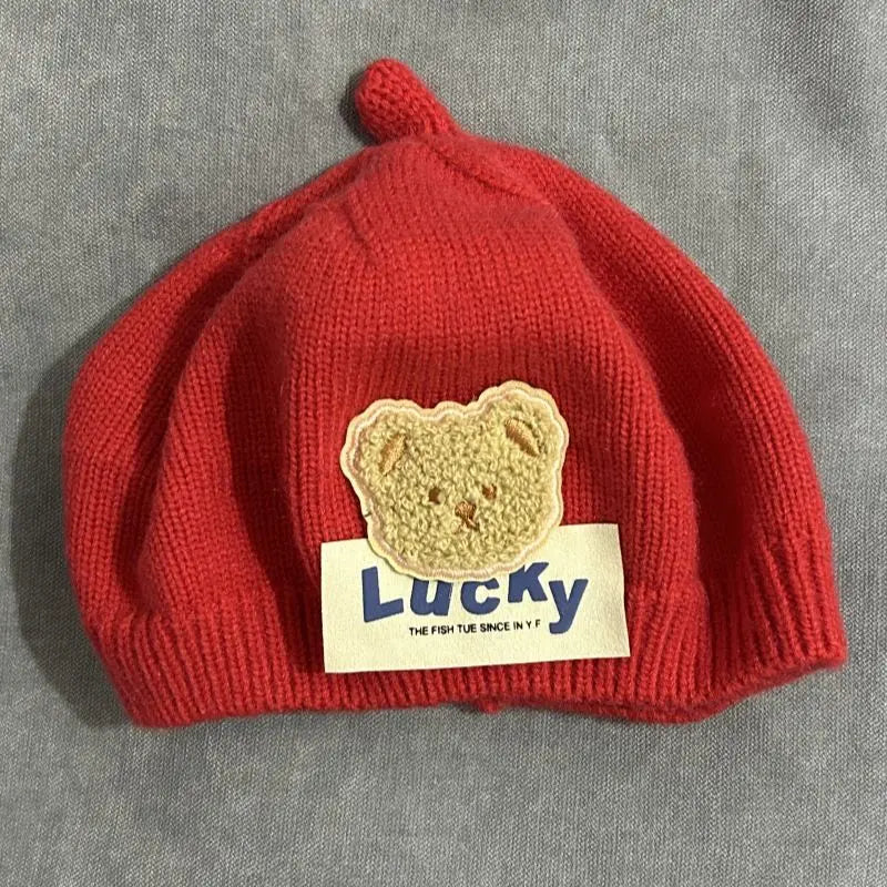 Winter Warm Flower Baby Beret Knitted Beanie Hat