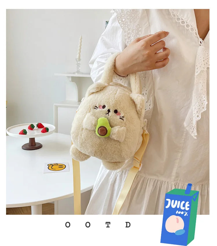 Rabbit Kitten Plush Backpack For Kids