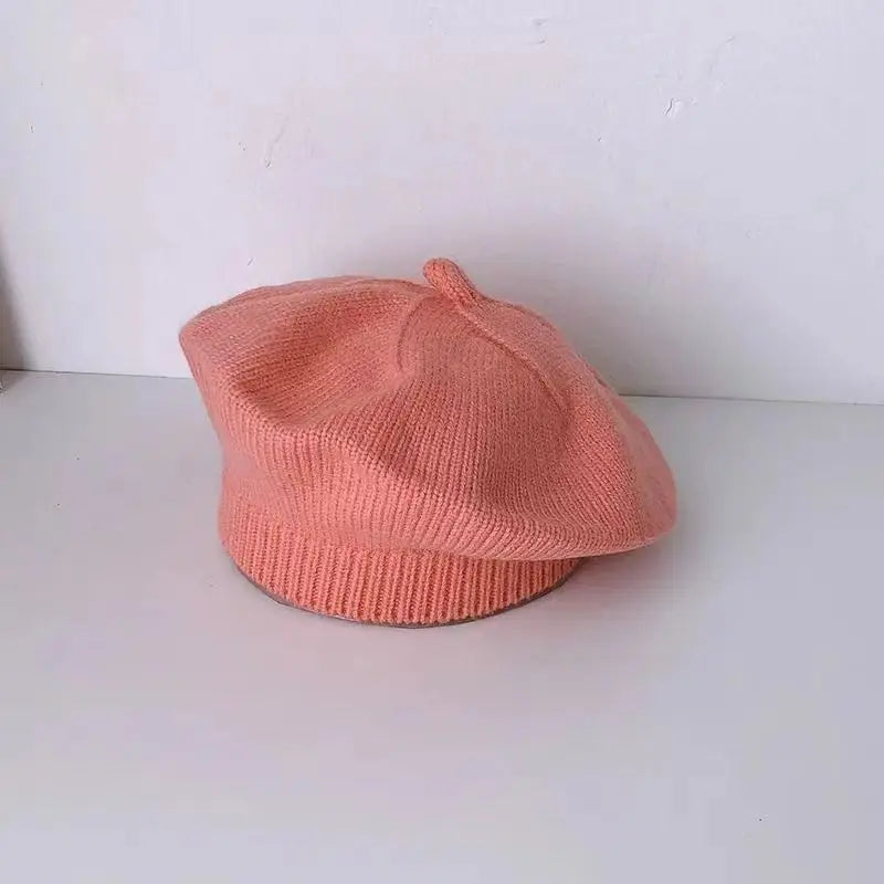 Winter Warm Flower Baby Beret Knitted Beanie Hat
