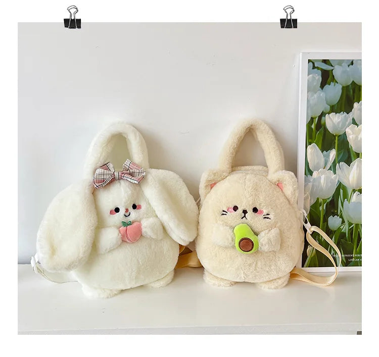 Rabbit Kitten Plush Backpack For Kids