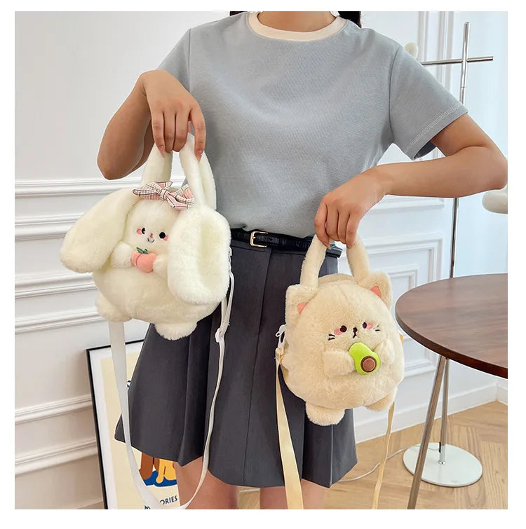 Rabbit Kitten Plush Backpack For Kids