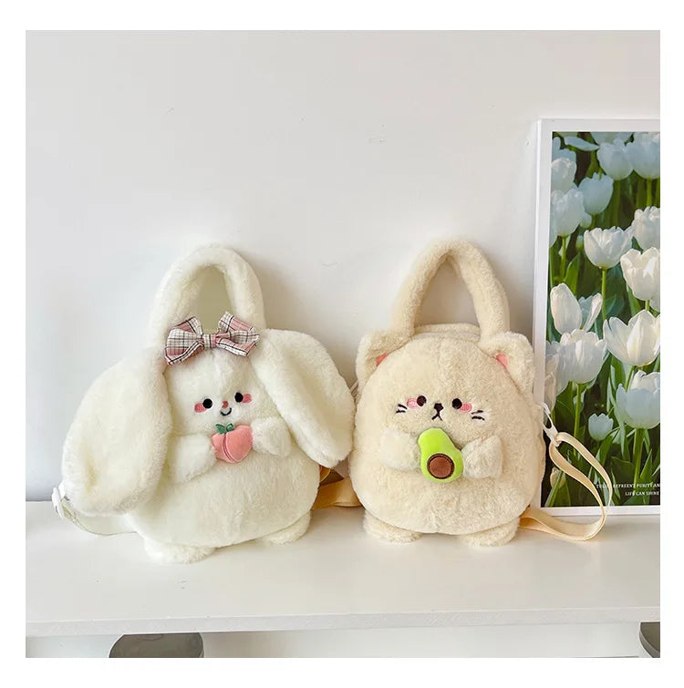 Rabbit Kitten Plush Backpack For Kids