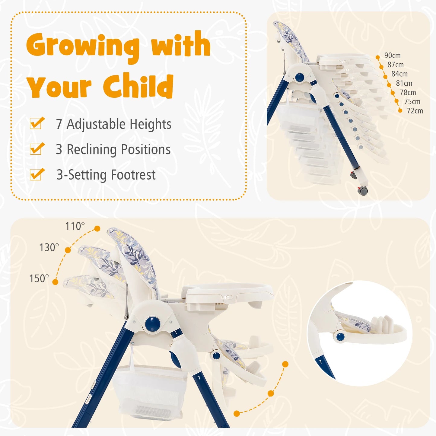 Maybloom Foldable Baby High Chair