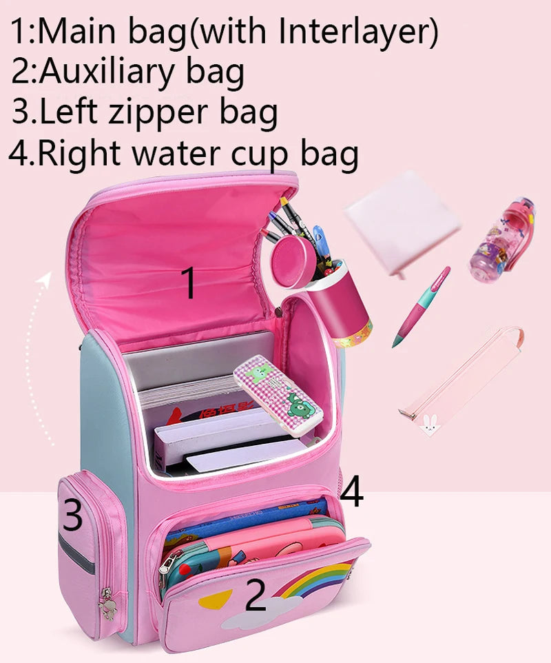 Unicorn Rainbow Eyes Kids Backpack - Waterproof