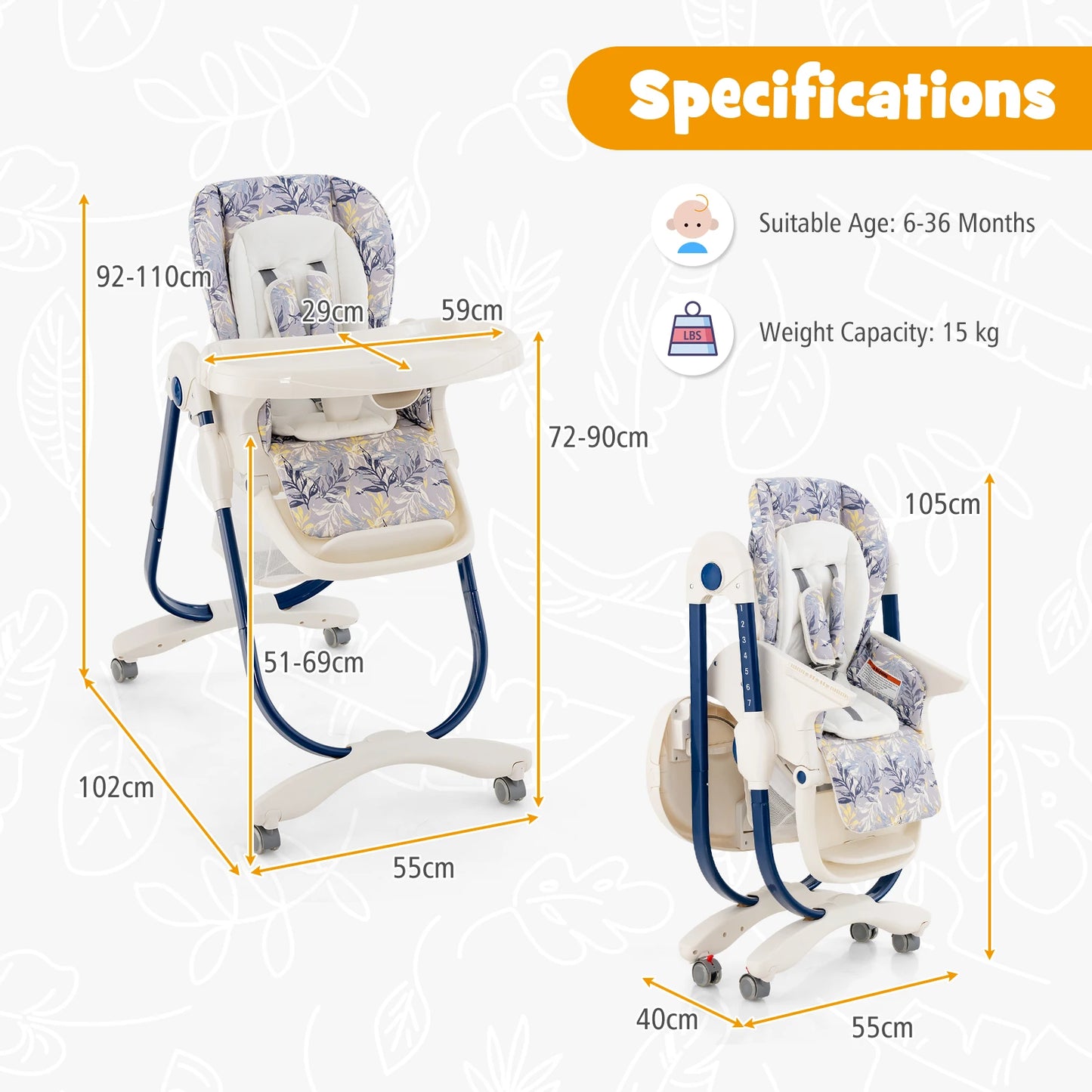 Maybloom Foldable Baby High Chair