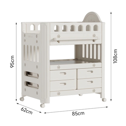 Maybloom Baby Diaper Changing Table with 4 Drawers and Storage Shelf