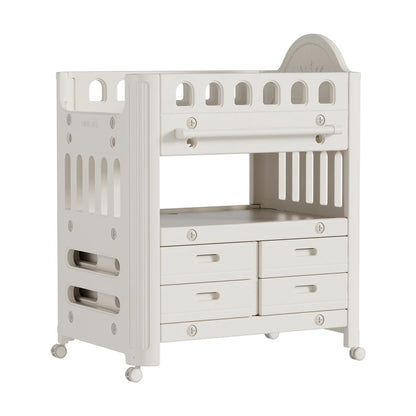 Maybloom Baby Diaper Changing Table with 4 Drawers and Storage Shelf