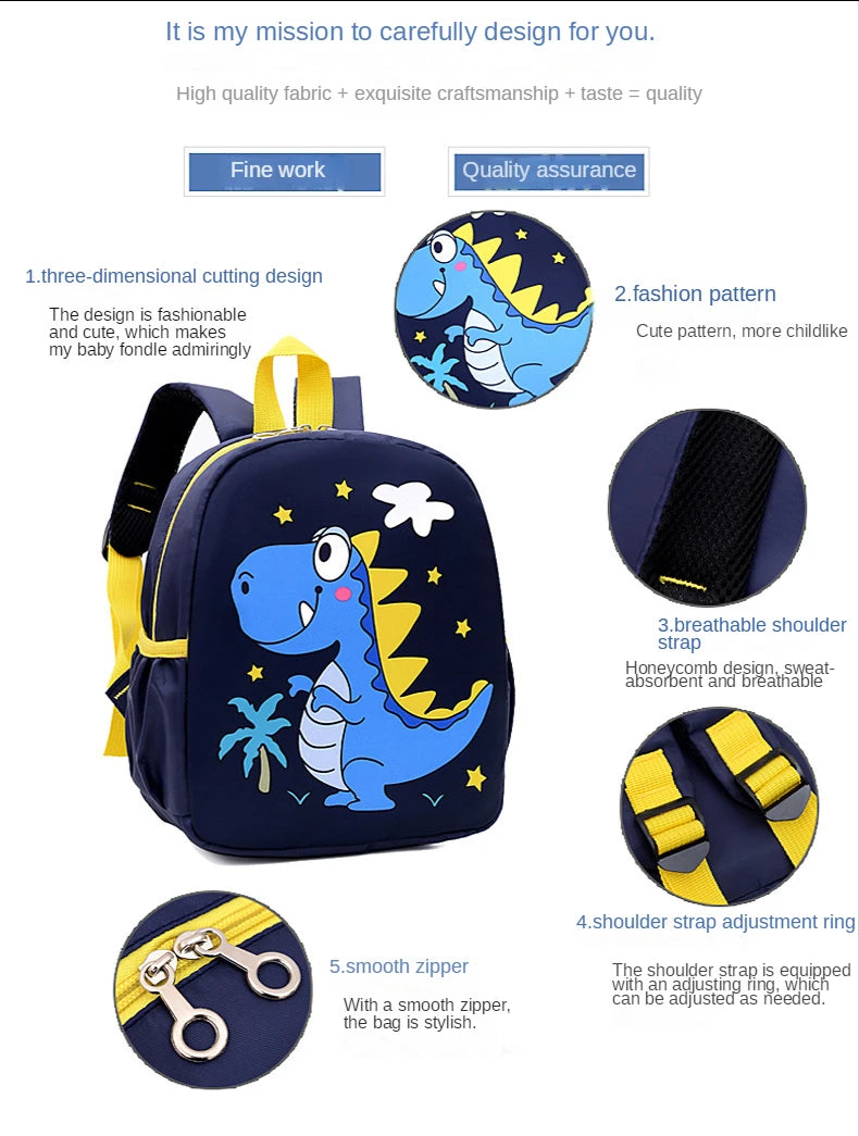 Dino Cartoon Kids Backpack