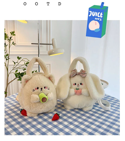Rabbit Kitten Plush Backpack For Kids