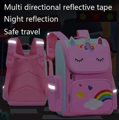Unicorn Rainbow Eyes Kids Backpack - Waterproof
