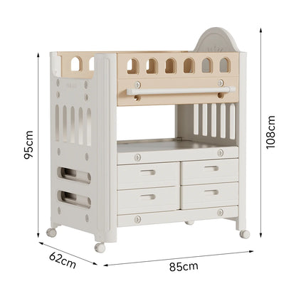 Maybloom Baby Diaper Changing Table with 4 Drawers and Storage Shelf